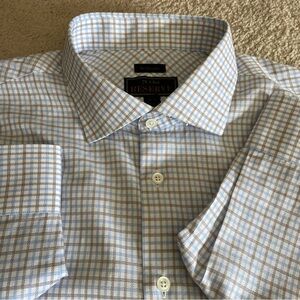 Jos. A. Bank Blue and White Dress Shirt with Crisp Collar